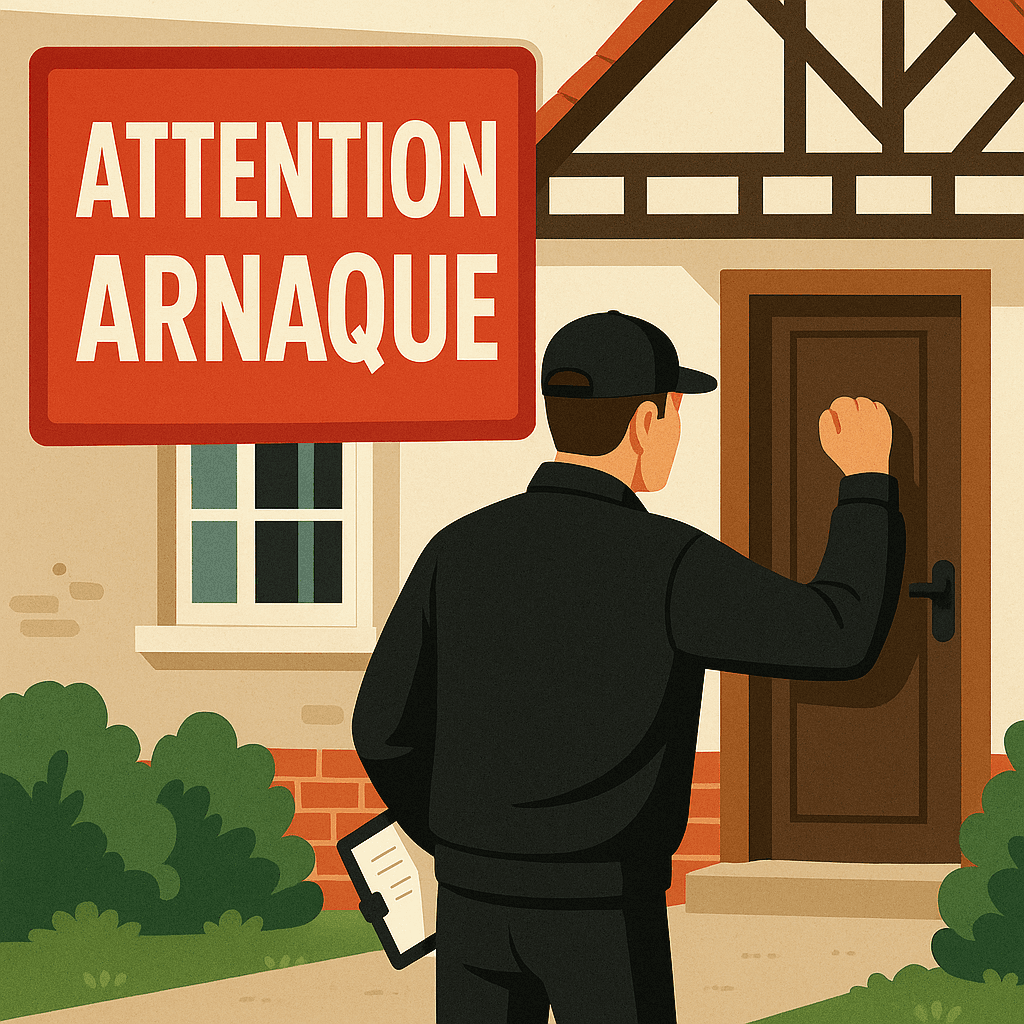 Illustration Attention Arnaque devant une maison